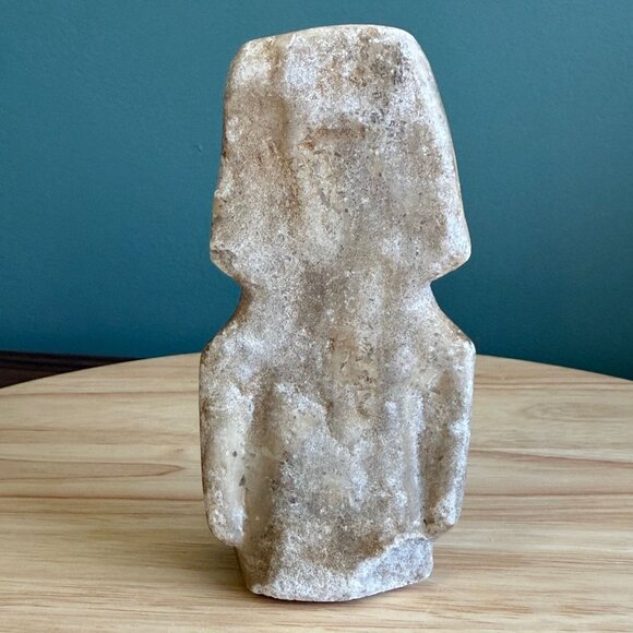 Vintage Peruvian Hand-Carved Marble Figurine Stone Statue Tribal Natural - Picture 4 of 8